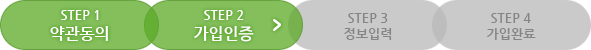STEP1 약관동의 > STEP2 가입인증 > STEP3 정보입력 > STEP4 가입완료 중 STEP2 가입인증단계